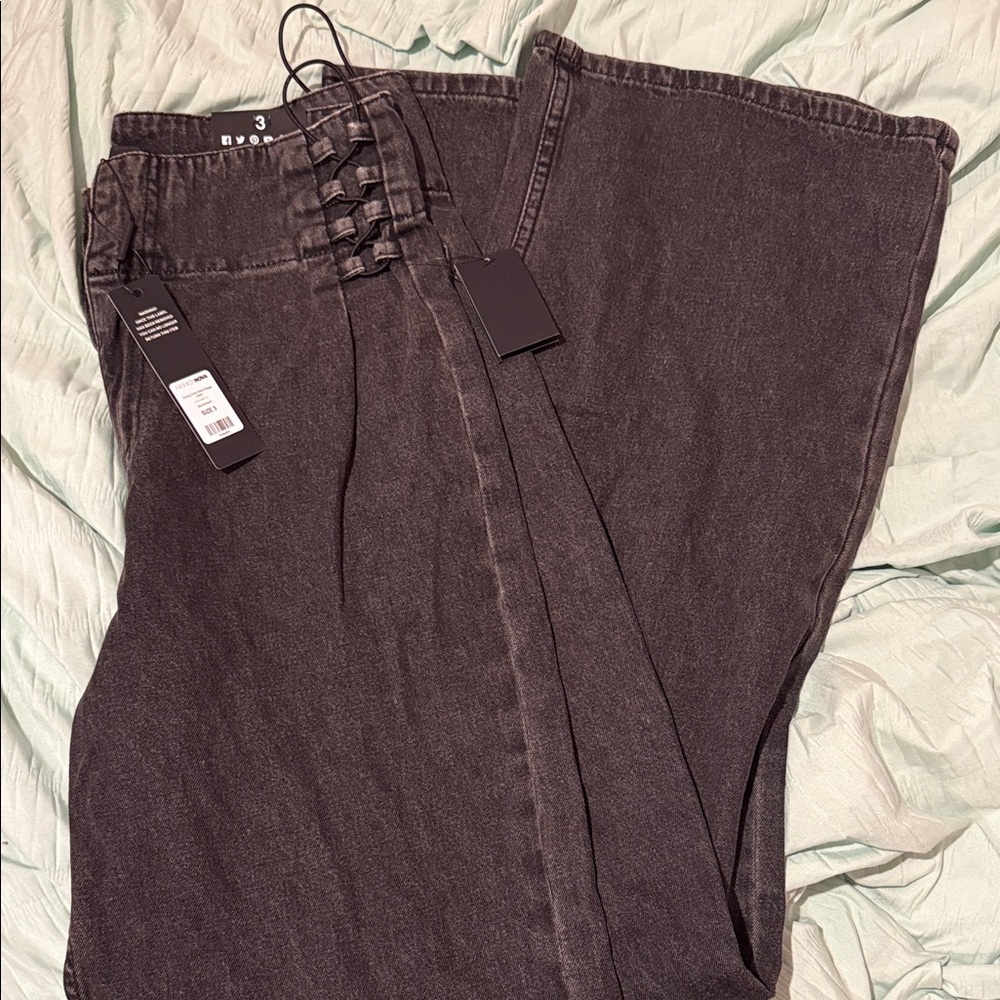 Fashion Nova Black Flare & Wide Leg Jeans